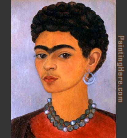 Frida Kahlo Self Portrait with Curly Hair